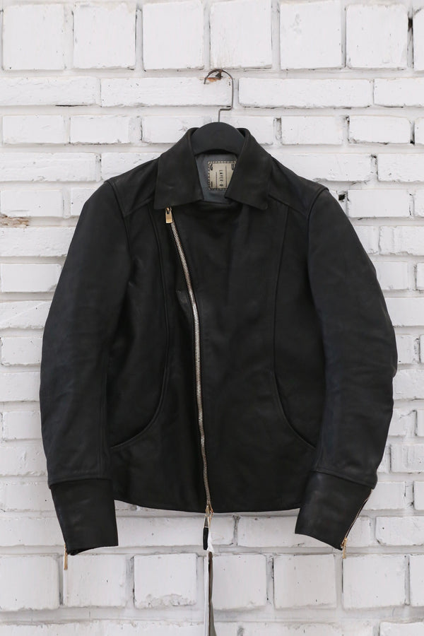 GUIDI Soft horsehide full-grain motorcycle leather jacket GD-CHM-BLKT Black